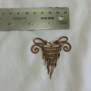 One of a kind vintage copper pendant